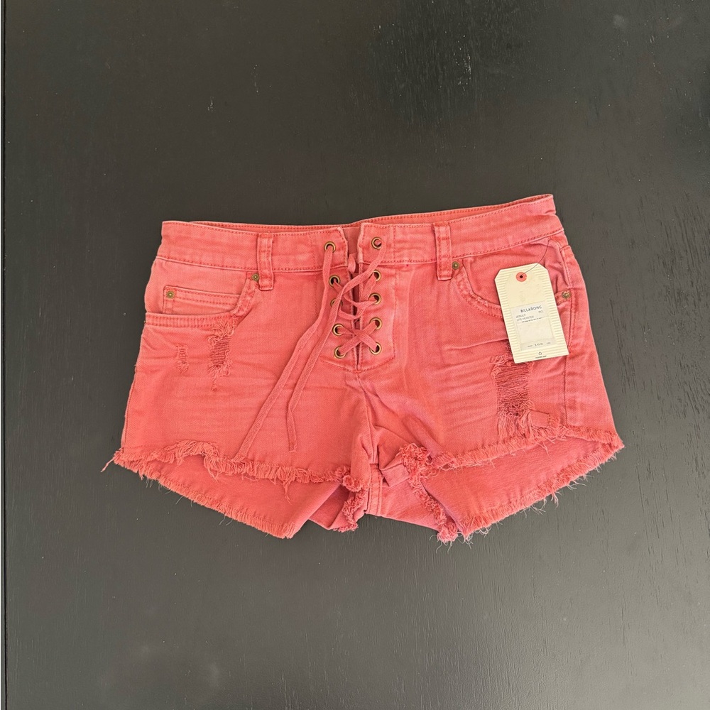NWT Billabong Coral Lace-Up Jean Shorts